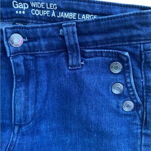 GAP Dark Indigo High Rise Wide Leg Jeans Women’s Size 25 Relaxed Fit